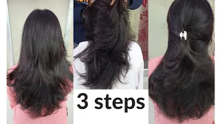 3 step hair cut. 3 step haircut for long hair.hair cutting for girls.hair cut for girls short hair.
