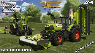 Mowing, teddering & windrowing with CLAAS | Animals on Gelderland | Farming Simulator 22 | Episode 4