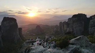 Meteora, Greece Sunset View by Drone 4K