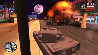 GTA San Andreas Epic 6 Stars Wanted Level Shootout + Tank Rampage + Escape