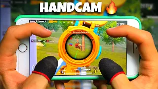 HANDCAM Gameplay - iPhone 8+ 🔥 | 4 Fingers + Full Gyroscope | PUBG Mobile