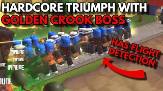 HARDCORE TRIUMPH WITH GOLDEN CROOK BOSS | OP GOONS | ROBLOX Tower Defense Simulator