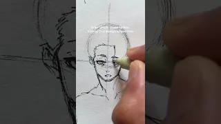 How to draw anime face easily!!🔥 #shorts