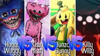 Huggy Wuggy vs Kissy Missy vs Bunzo Bunny vs Killy Willy | Beat Roller