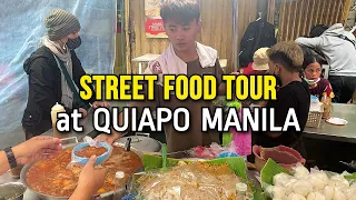 FILIPINO STREET FOOD | RAINY AFTERNOON TOUR at QUIAPO MARKET MANILA | Philippines Street Food Tour