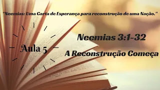 Estudo sobre Neemias 3:1-32  Aula 5 - A Reconstrução começa: Muros e Portas, ferrolhos e trancas.