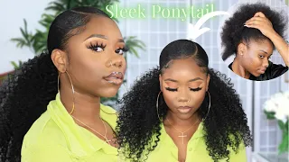 Sleek Low Ponytail On Thick Natural Hair (Type 4) | NO HEAT | NO FLAKES | Chev B.