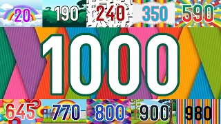 Numbers 1 to 1000 | 1000 seconds 16:40m Vídeo 4 | Números de 1 a 1000 | Del 1 al 1000 | 1から1000までの数字