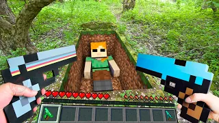 Minecraft in Real Life POV ALEX GRAVE GUN BATTLE in Realistic Minecraft EN LA VIDA REAL 創世神第一人稱真人版