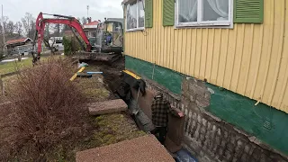 Day 4. Draining and insulating a basement. Timelapse