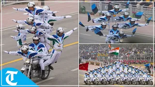 Corps of Signals’ bikers perform daredevil formations at Republic Day parade on Kartavya Path