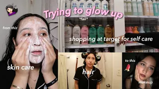 trying to glow up | self care, skin care, hair, nails, & more *fail*