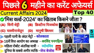 पिछले 6 महीने का करेंट अफेयर्स 2024 | Last 6 Months Current Affairs 2024 | SSC Railway BPSC GK Trick