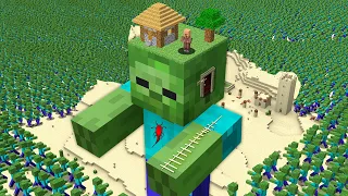 Minecraft Villager and TITAN Zombie Protect the Village from The Zombie Apocalypse #minecraft