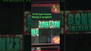 $100 bet Stinkin Rich Bonus Full video will be released tonight #short #stinkinrich #jackpot #maxbet