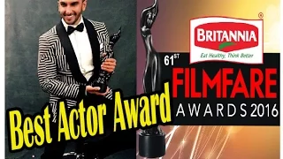 Ranveer Singh Got FilmFare Best Actor Award 2016  For Bajirao Mastani