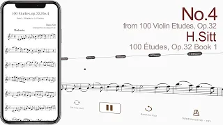 No.4 from 100 Violin Etudes, Op.32 | H.Sitt 【 Violin Sheet Music 】