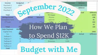 September 2022 Budget with Me || How My Family Plans to Spend $12K this month