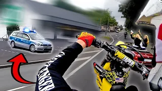 Riding around with police - DRZ 400  RAW