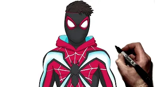 How To Draw Miles Morales Evolved Suit | Step By Step | Spider Man 2 PS5