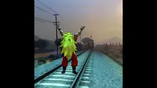 Goku Ultra Instinct Stopping the Train! #shorts #gta5