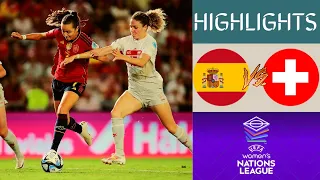 🇪🇸 Spain vs Switzerland 🇨🇭 UEFA Women's Nations League Highlights | Group D