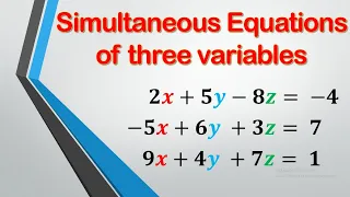 Simultaneous Equations of 3 Variables