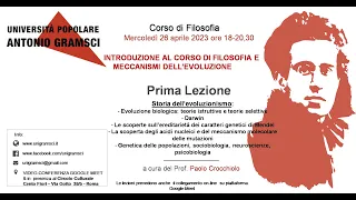 Lez. 1 - Prof. Paolo Crocchiolo - Introduzione al corso di filosofia e meccanismi dell'evoluzione