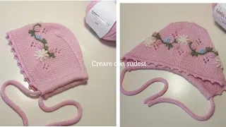 cuffietta primavera/ kniting/ cappello ai ferri neonati