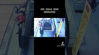 Kid climbs escalator an falls to his death