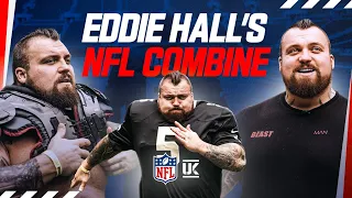 Strongman Eddie Hall Takes On The NFL Combine 💪 | 40-Yard Dash, Broad Jump & Catching Drill | NFL UK