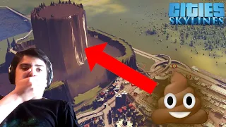 DESTROYING MY CITY WITH A SEWAGE VOLCANO IN CITIES SKYLINES