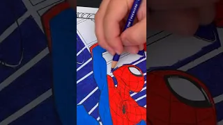 Coloring Spider-Man 🕷️ #coloring #marvel #spiderman