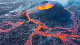 🔥ICELAND VOLCANO SPILLING EPIC LAVA RIVERS! AERIAL VIEW! ICELAND VOLCANO ERUPTION!