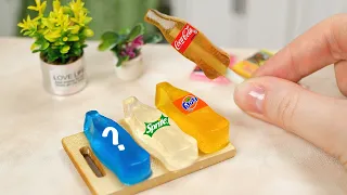 I Made a Miniature Jello Bottle! Coca Cola, Sprite, Fanta 🤩 Mini Kitchen 😍 Mini Jello Recipe