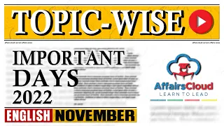 November 2022 - Important Days | English | AffairsCloud