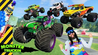 Monster Jam INSANE Crashes, Freestyle and High Speed Jumps | BeamNG Drive | Hot Wheels Unleashed