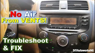 VENTS not Blowing AIR: Blower Motor or Resistor NOT WORKING? Fix 2003 - 2007 Accord