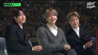 Melon Music Awards 2019 BTS funny moment reaction to idol at mma 2019