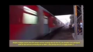 Rajdhani Express hit mad man with heavy treasspassing    INDIAN RAILWAYS