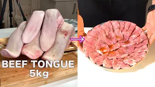 【ASMR】JAPANESE BEEF TONGUE BBQ HOW TO PREPARE