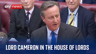 Foreign Secretary Lord Cameron faces questions in House of Lords