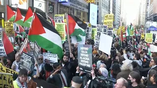 New Yorkers hold pro-Palestinian rally in Times Square | AFP