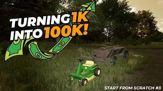 Day 3 trying to turn 1k into 100k in Farming Simulator