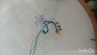 simple silk thread 🧵 hand embroidery 🪡#viral #trending #@_netra