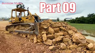 Part 09| Incredible! Wonderful Extreme BULLDOZER KOMATSU D58P Push Soil & Stone Into Water