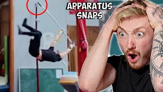 Reacting to Gymnastics Apparatus BREAKING! {This should NEVER Happen}