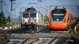 🔥130 Kmph Saffron Vande Bharat + Sealdah SF Express + Patna Special ⎮ Indian Railways