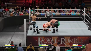 Samoa Joe vs Tye Dillinger vs Christian IC Title Match in WWE2K17
