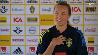 Magdalena Eriksson halftime interview Sweden vs Norway (friendly, June 10th 2021)